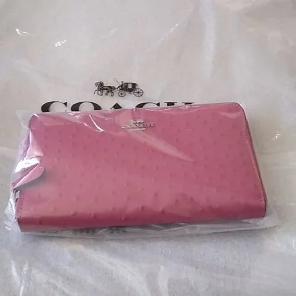 Coach F39885 Embossed Continental Wallet, SV/Strawberry - Picture 6 of 6